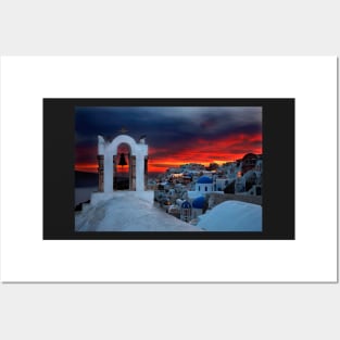 Oia sunset Posters and Art
